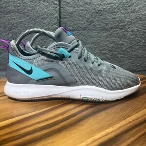 Nike Flex TR9 Women Gray Teal Purple Athletic Training Shoes‎ Sneakers Size 7.5